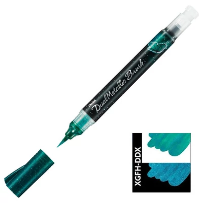 Pentel Dual Metallic Brush Pen ecsetfilc, XGFH-DDX, zöld-metálkék