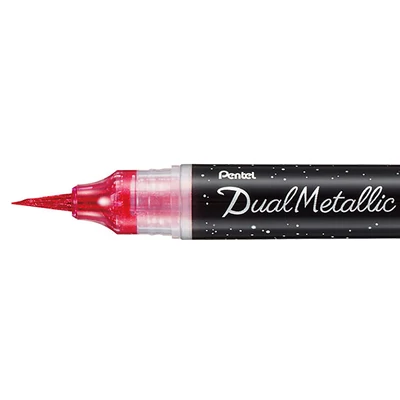 Pentel Dual Metallic Brush Pen ecsetfilc, XGFH-DPX, rózsaszín-metálrózsaszín
