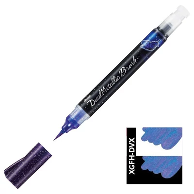 Pentel Dual Metallic Brush Pen ecsetfilc, XGFH-DVX, lila-metálkék