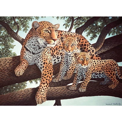 Számozott kifestő készlet, akrilfesték+ecset, 29x39 cm - Afrikai leopárd