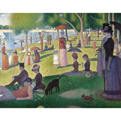 Kifestő készlet, Híres mesterművek, 28x35,5 cm - Vasárnap délután, Georges Seurat