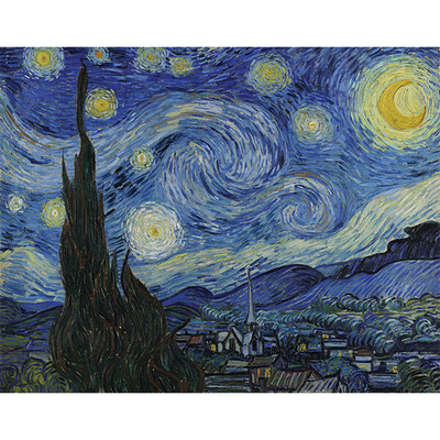 Kifestő készlet, Híres mesterművek, 28x35,5 cm - Csillagos éj, Van Gogh