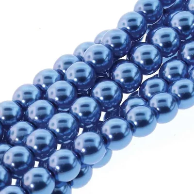 Cseh tekla üveggyöngy füzér, 4 mm, 120 db - Persian Blue