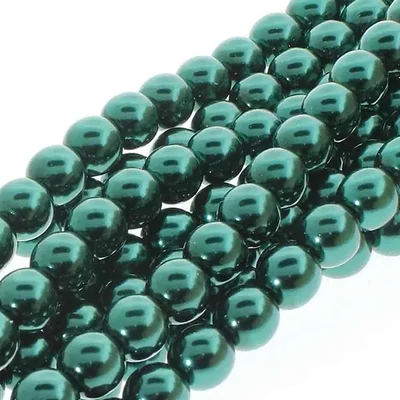 Cseh tekla üveggyöngy füzér, 4 mm, 120 db - Deep Emerald