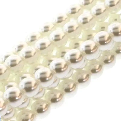 Cseh tekla üveggyöngy füzér, 4 mm, 120 db - White