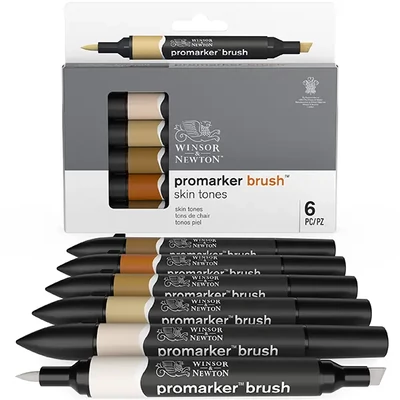Promarker Brush kétvégű alkoholos ecsetfilc készlet - 6 db, skin tones