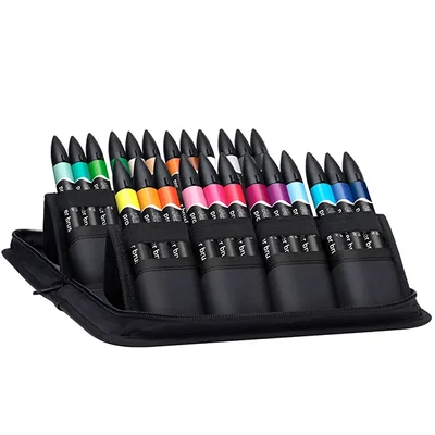 Promarker Brush kétvégű alkoholos ecsetfilc készlet - 24+1 db, student designer set, cipzáras tartóban