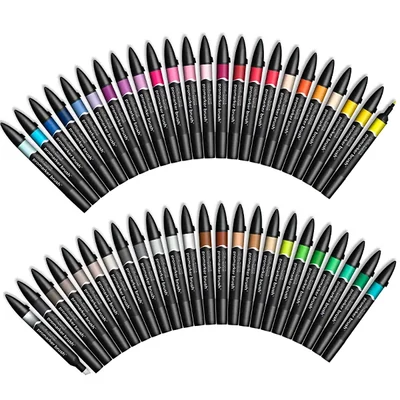 Promarker Brush kétvégű alkoholos ecsetfilc készlet - 48 db, essential collection set