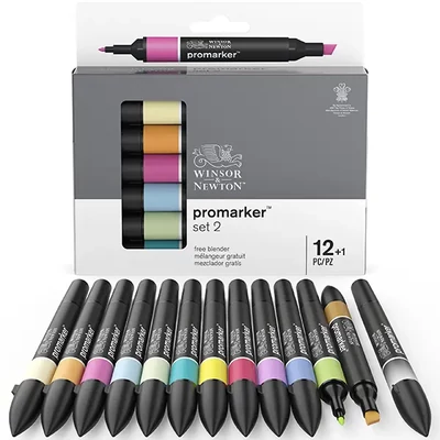 ProMarker kétvégű alkoholos filctoll készlet - 12+1 db, set 2