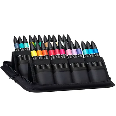 ProMarker kétvégű alkoholos filctoll készlet - 24+1 db, arts and illustration set, cipzáras tartóban