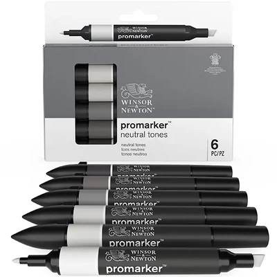 ProMarker kétvégű alkoholos filctoll készlet - 6 db, neutral tones