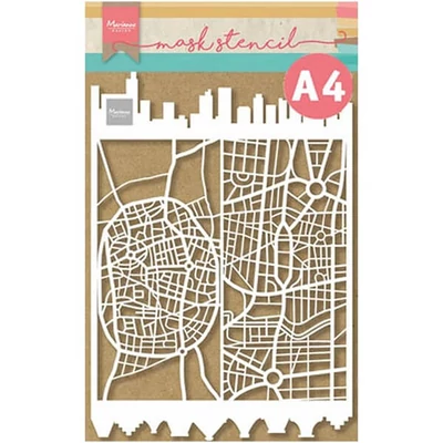 Stencil, Marianne Design, A4 - Slimline City, város