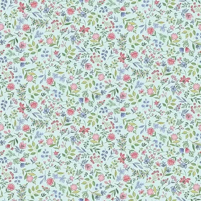 Patchwork anyag - Makower - Afternoon Tea Flowers Blue 095/B