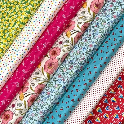 Patchwork anyag - Makower - Afternoon Tea Flowers Blue 095/B
