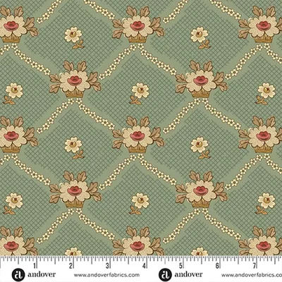 Patchwork anyag - Andover - Always and Forever by Renee Nanneman 1662G lattice pond