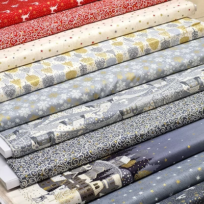 Patchwork anyag - Makower - Christmas 21 Scandi 2360-Q Star cream