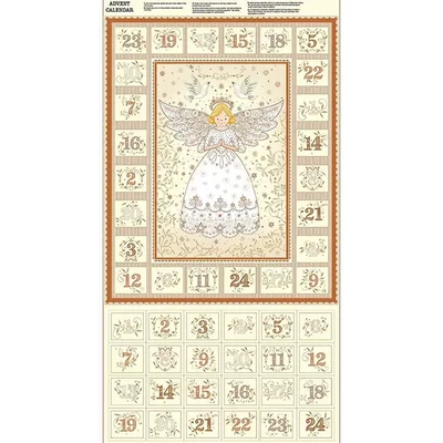 Patchwork anyag - Makower - Christmas 25 Advent Angel Cream 042/Q, Panel, 60 cm