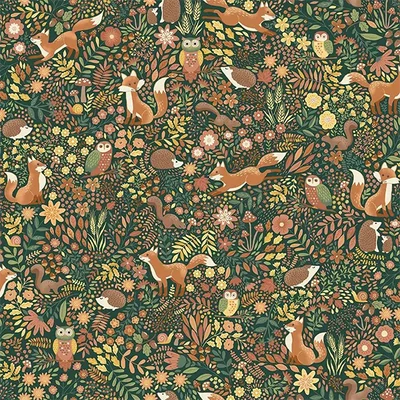 Patchwork anyag - Makower - Hello Autumn Wild Wood Green 096/G