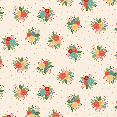 Patchwork anyag - Makower - Amelia Posy cream 2509-Q