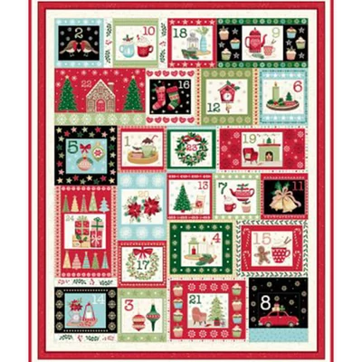 Patchwork anyag - Makower - Christmas 23 Advent Cosy  2574-1 Panel, 60cm