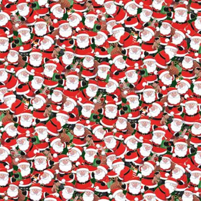 Patchwork anyag - Makower - Christmas 23 Santa Crowd  2587-1
