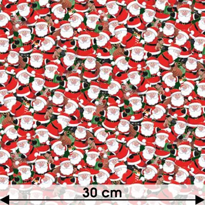 Patchwork anyag - Makower - Christmas 23 Santa Crowd  2587-1