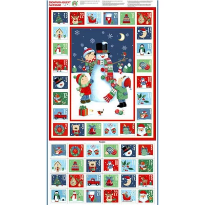 Patchwork anyag - Makower - Christmas 23 Advent Santa Snowman  2589-1 Panel, 60cm