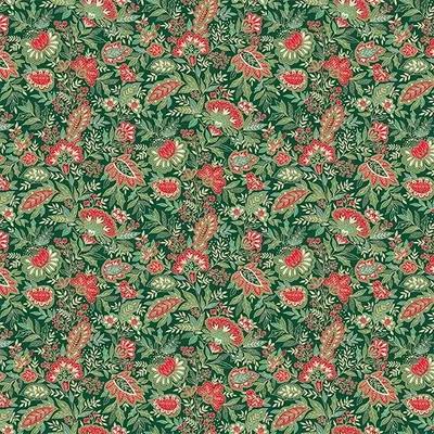 Patchwork anyag - Makower - Good Tidings Sarasa Green 104/G