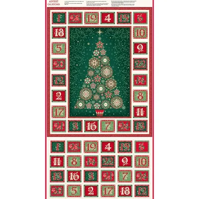 Patchwork anyag - Makower - Good Tidings Advent 110/1, Panel, 60cm