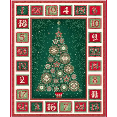 Patchwork anyag - Makower - Good Tidings Advent 110/1, Panel, 60cm