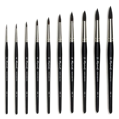 Raphael 8383 mókusszőr kerek ecset - különféle méretekben