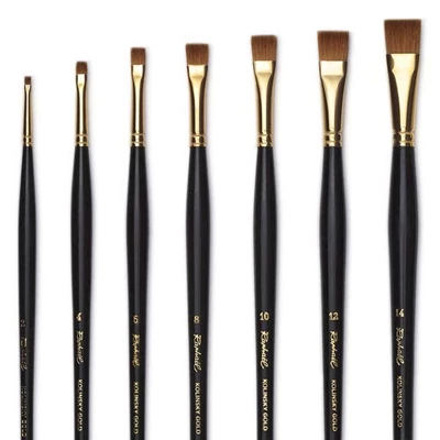 1872 Raphaël Kolinsky Gold lapos nyestszőr ecset - különféle méretekben