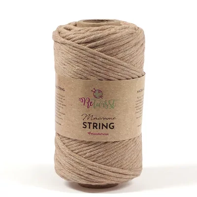 ReTwisst Macrame String makraméfonal, 3 mm, 250 g -  08, bézs