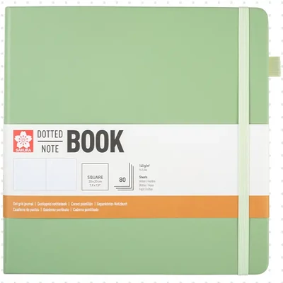 Sakura Dotted Note Book ponthálós jegyzetfüzet - 20x20 cm, pale patina
