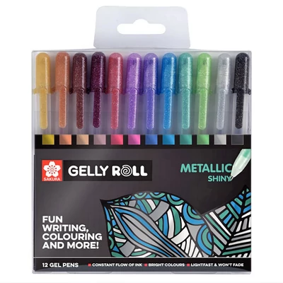 Sakura Gelly Roll Metallic zselés toll készlet - 12 db