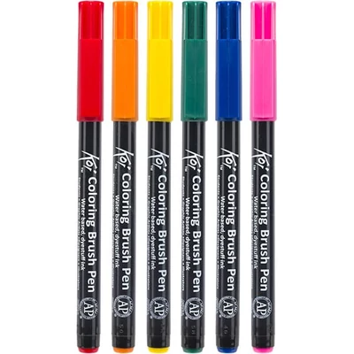 Sakura Koi Brush pen ecsetfilc készlet - 6 db, Bright