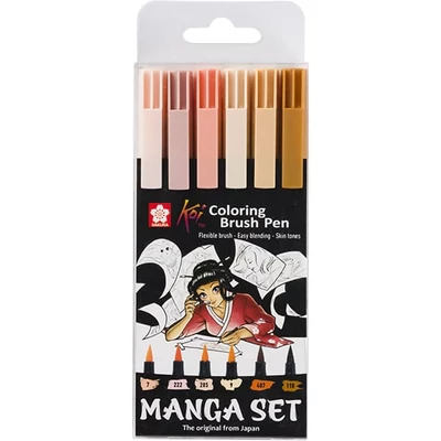 Sakura Koi Brush Pen ecsetfilc készlet - 6 db, Manga Set
