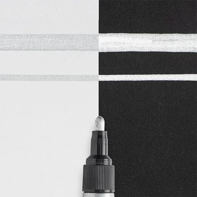 Sakura Pen-Touch lakkfilc, medium (2 mm) - silver