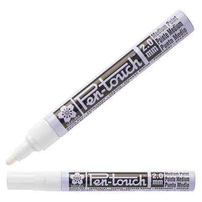 Sakura Pen-Touch lakkfilc, medium (2 mm) - white