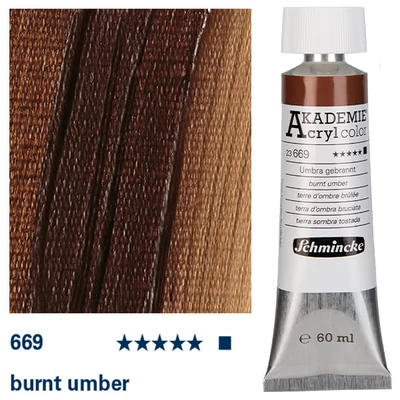 Schmincke Akademie akrilfesték, 60 ml - 669, burnt umber