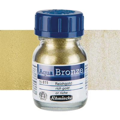 Schmincke Aqua Bronze metál effekt por, 20 ml - 811, rich gold