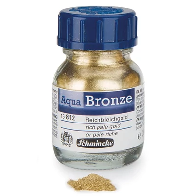 Schmincke Aqua Bronze metál effekt por, 20 ml - 812, rich pale gold