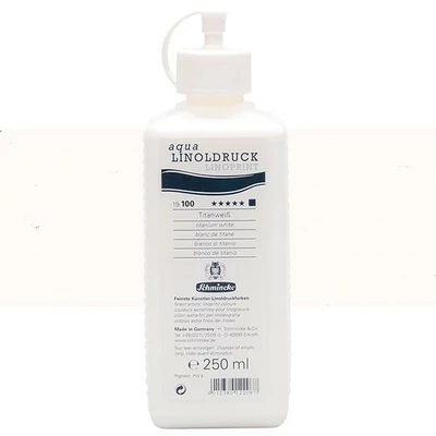 Schmincke Aqua Linoprint linófesték, 250 ml - 100, titanium white