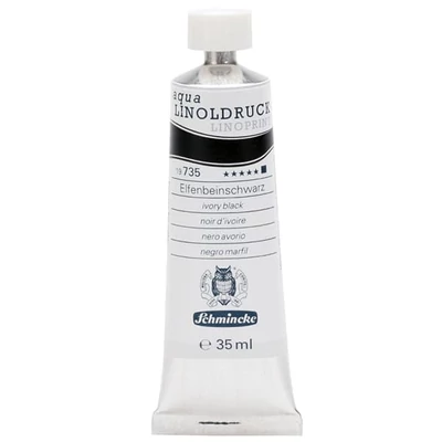 Schmincke Aqua Linoprint linófesték, 35 ml - 735, ivory black