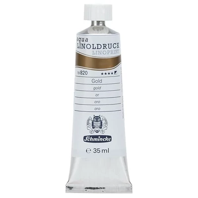 Schmincke Aqua Linoprint linófesték, 35 ml - 820, gold