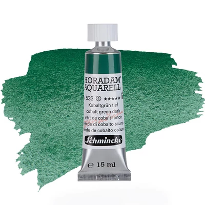 Schmincke Horadam tubusos akvarellfesték, 15 ml - 533, cobalt green dark, granuláló