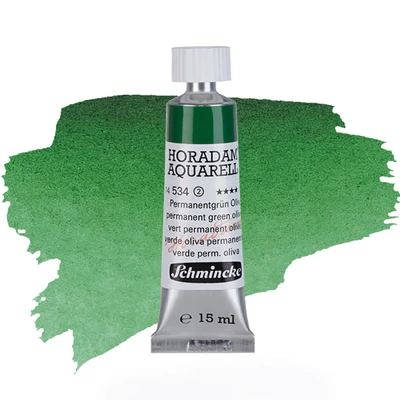 Schmincke Horadam tubusos akvarellfesték, 15 ml - 534, permanent green olive