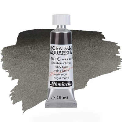 Schmincke Horadam tubusos akvarellfesték, 15 ml - 780, ivory black