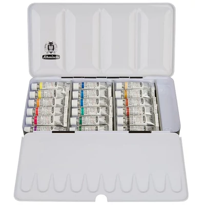 Schmincke Horadam akvarellfesték készlet - 18x5 ml, fémdobozos