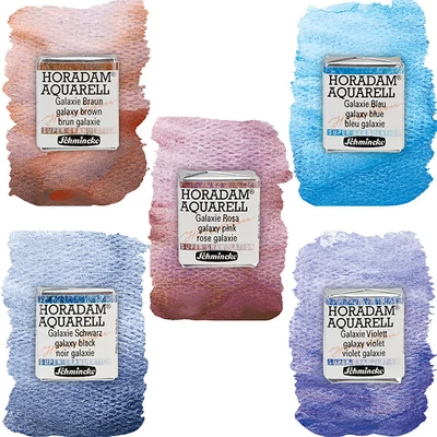 Schmincke Horadam akvarellfesték készlet, szuper granuláló - 5x1/2 szilke + ecset, Galaxy